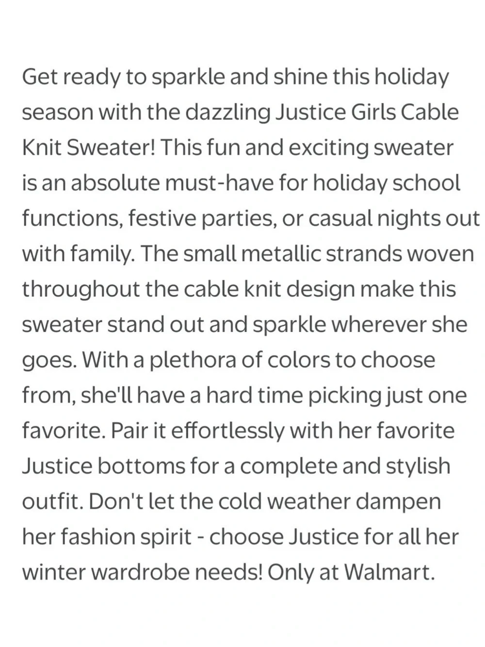 Justice chunky cable